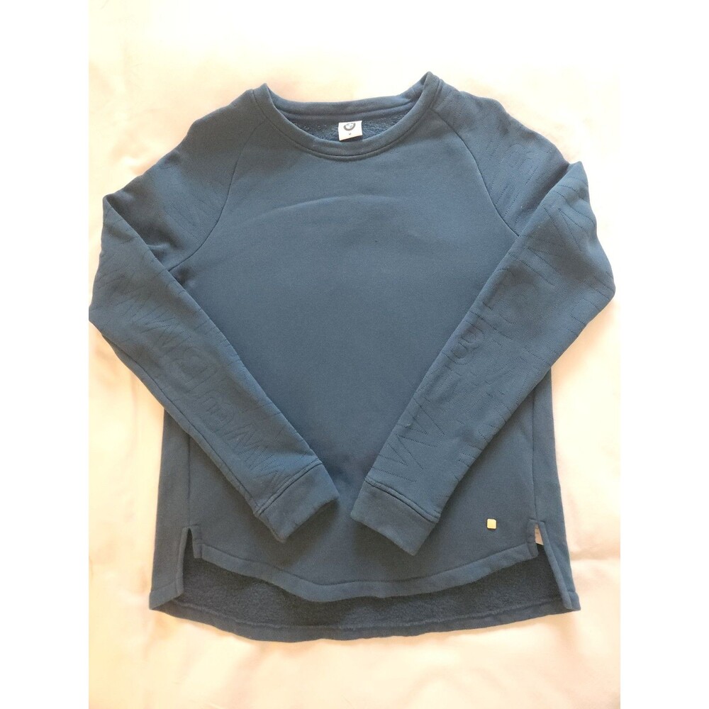 BMW Collection Women's Tonal Logo Sleeve Crewneck Sweatshirt Medium Slate Blue